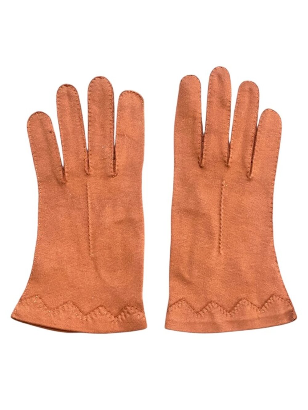 Vintage Elvette by‎ Dawnelle Hand Sewn Occasion Gloves Sz 7-1/2 Rust #186C
